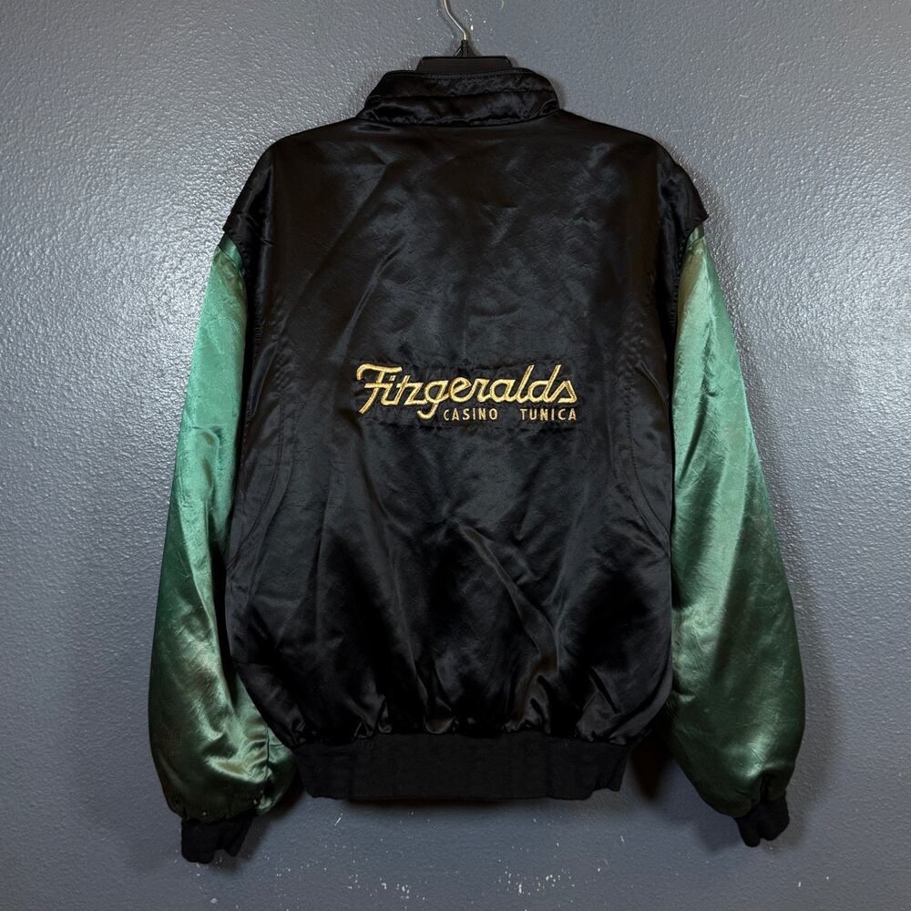 M.A.P XL men’s black/green Fingeralds Casino Tunica vintage bomber jacket